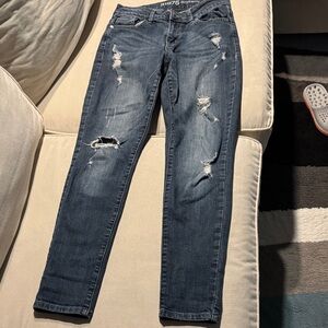Stylish Distressed Blue Jeans